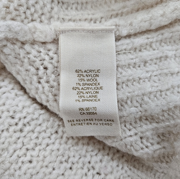 Free People Wool Blend Pull Over Knit Sweater in Tan & Cream Women’s Size XS - Picture 4 of 4